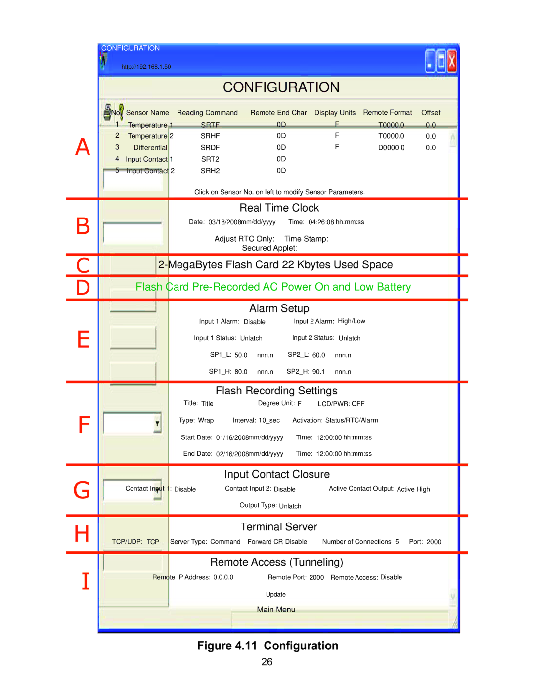 Omega Speaker Systems iSE-TC manual Real Time Clock, MegaBytes Flash Card 22 Kbytes Used Space, Flash Recording Settings 