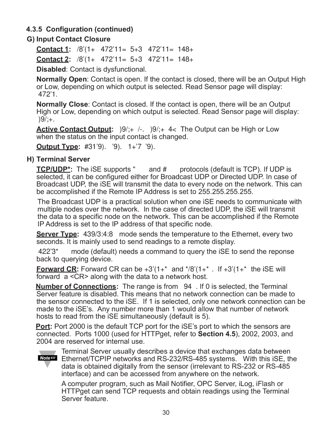 Omega Speaker Systems iSE-TC manual Configuration Input Contact Closure, Terminal Server 