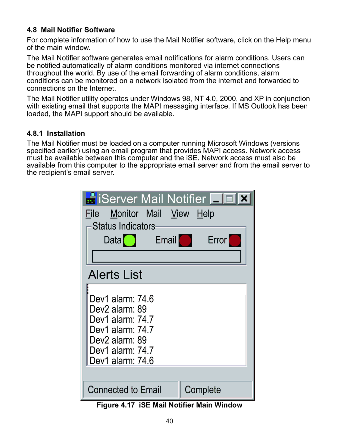 Omega Speaker Systems iSE-TC manual Mail Notifier Software, Installation 