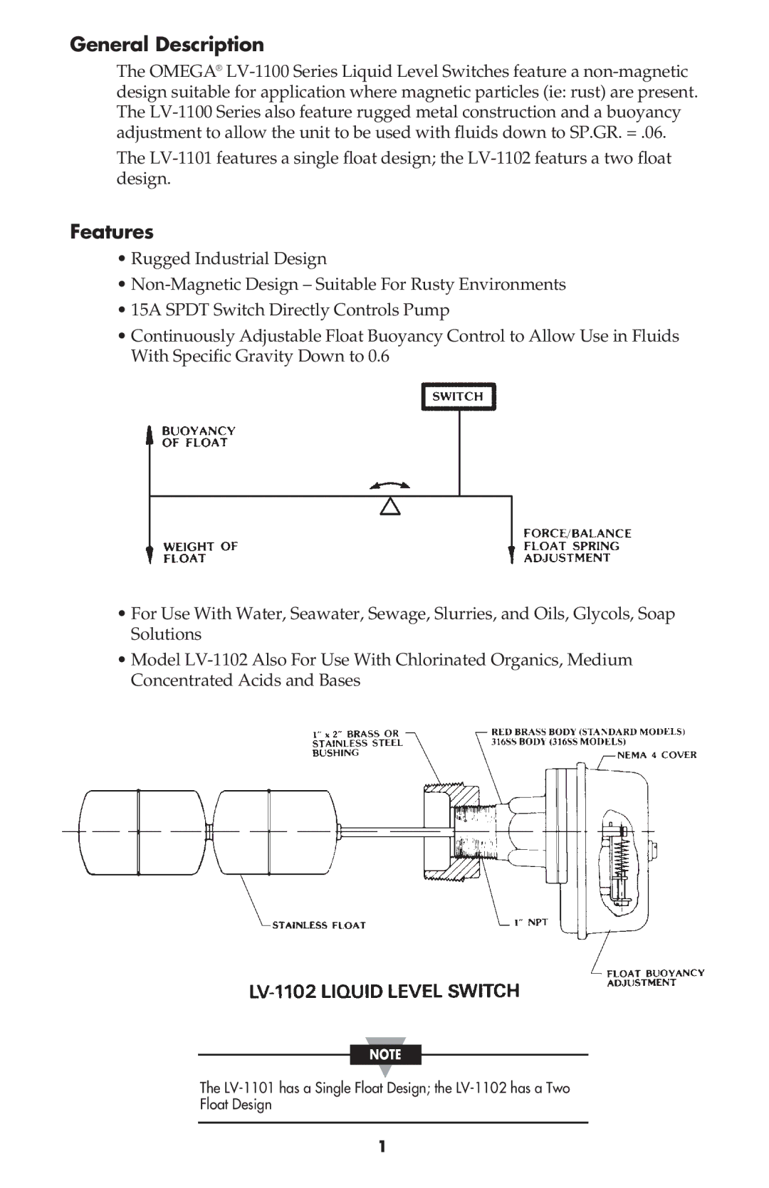 Omega Speaker Systems LV-1102, LV-1101 manual General Description, Features 