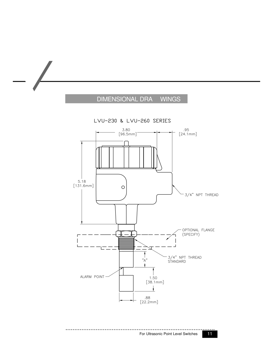 Omega Speaker Systems LVU-260, LVUC10, LVU-230 manual Dimensional Drawings 