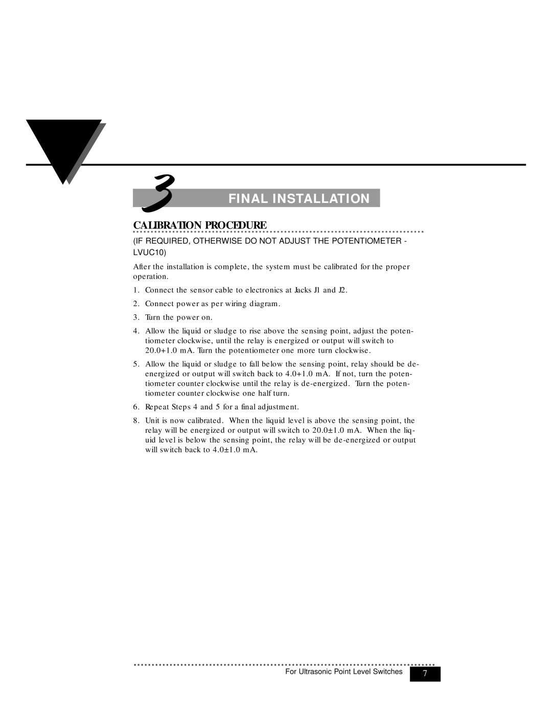 Omega Speaker Systems LVU-230, LVU-260, LVUC10 manual Calibration Procedure 