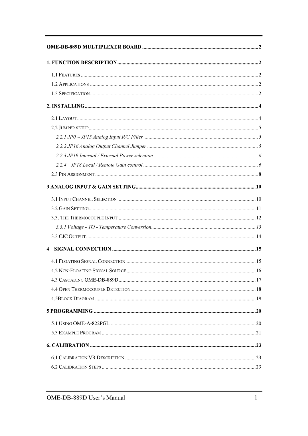 Omega Speaker Systems manual OME-DB-889D User’s Manual 