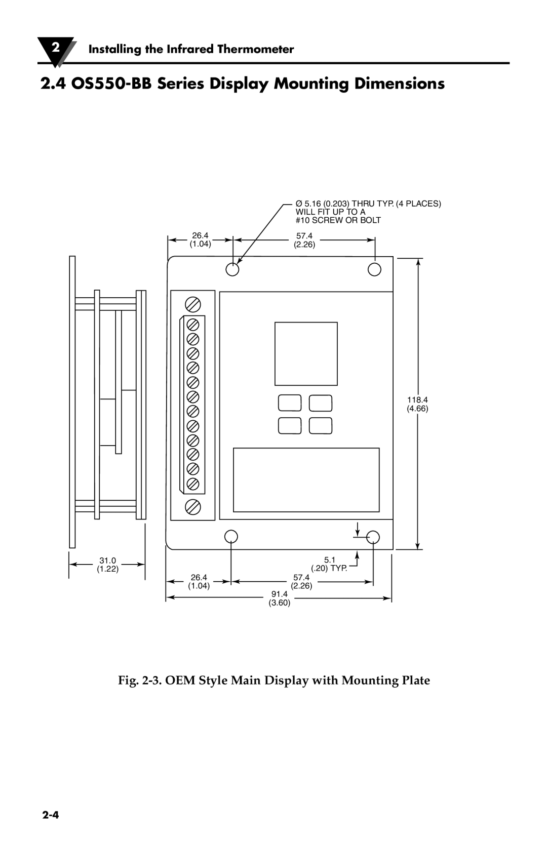 Omega Speaker Systems manual OS550-BB Series Display Mounting Dimensions, OEM Style Main Display with Mounting Plate 