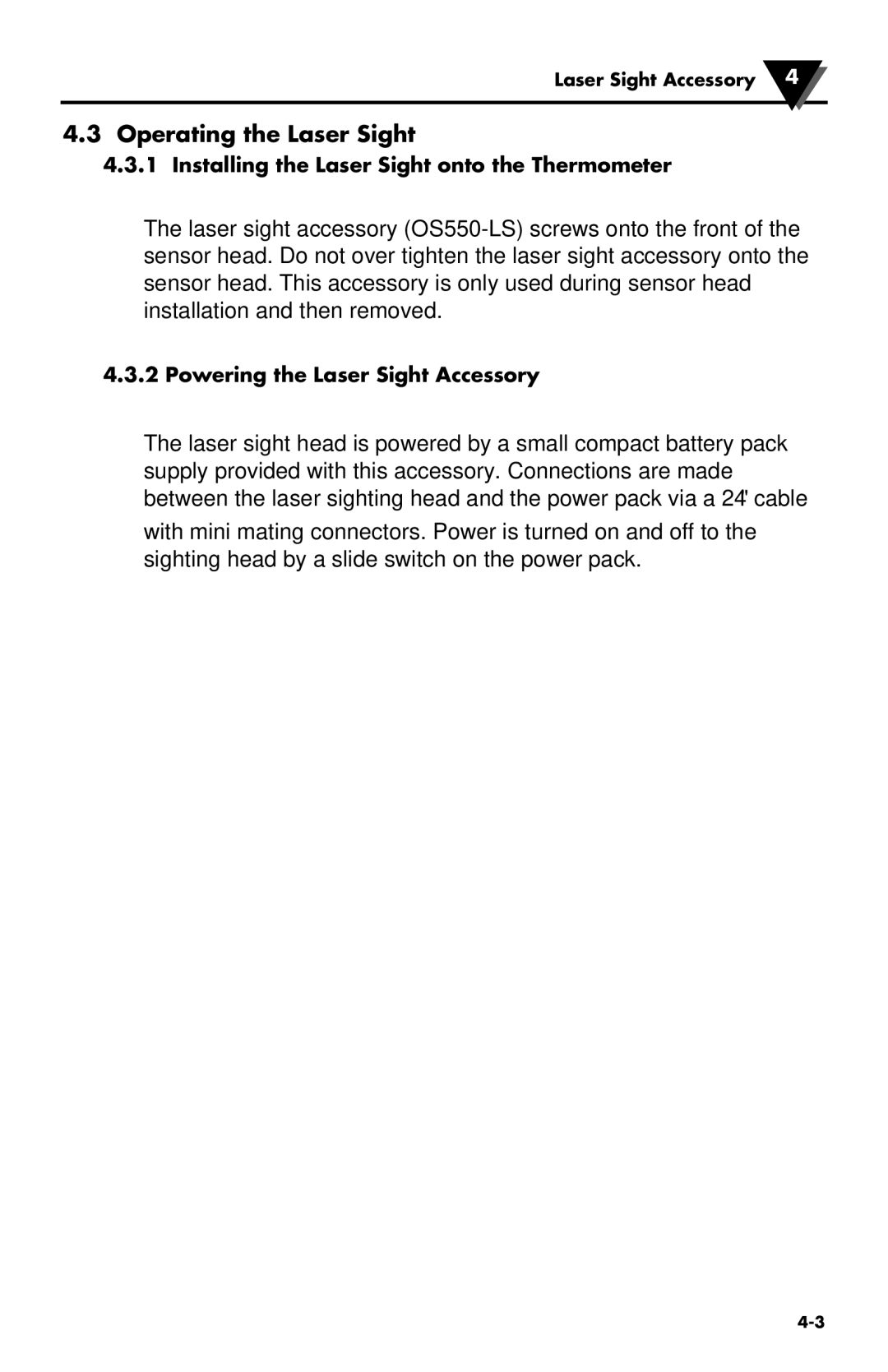 Omega Speaker Systems OS550 Series, OS550-BB Series manual Operating the Laser Sight 