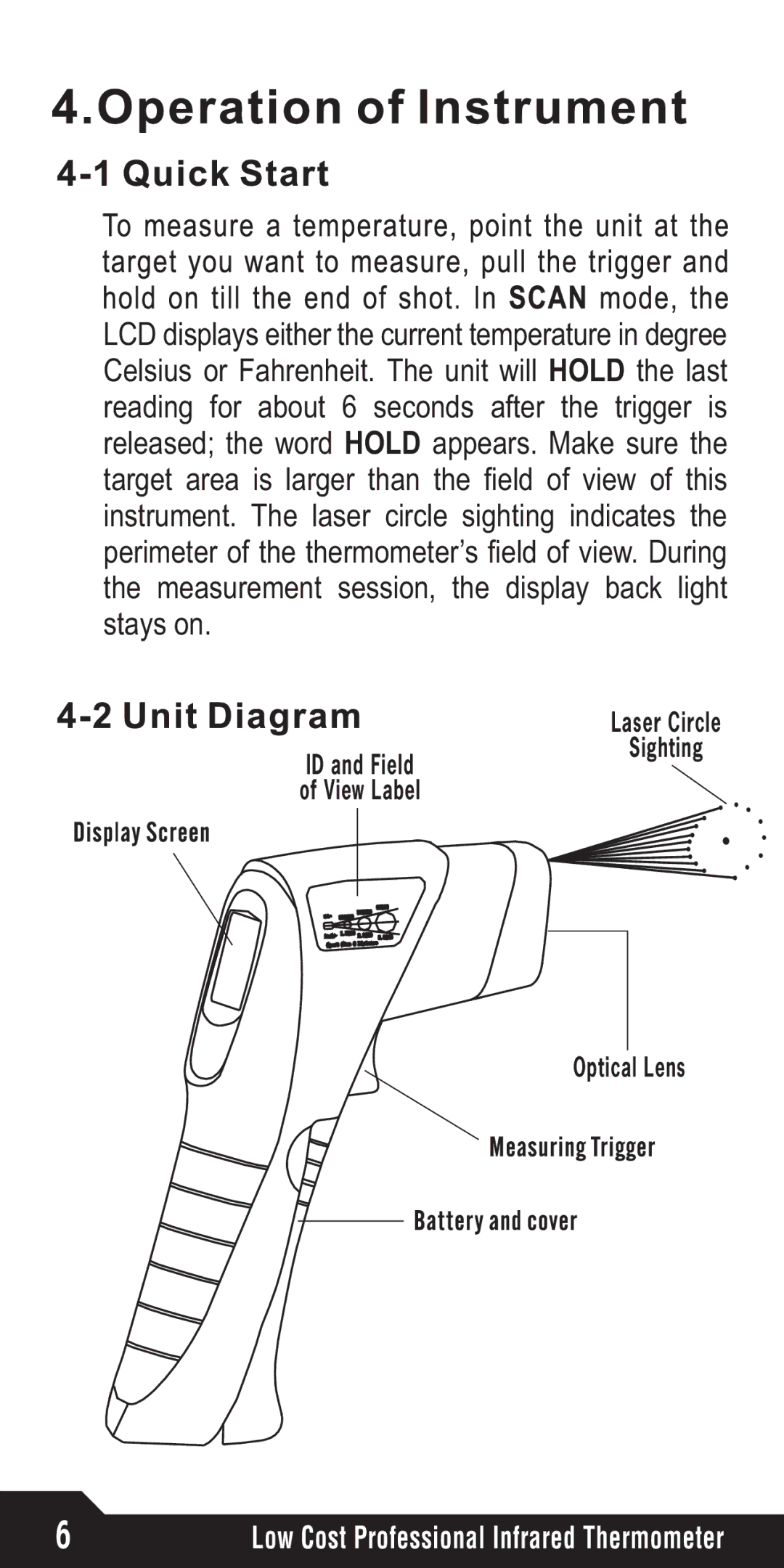 Omega Speaker Systems OSXL650, OSXL653 manual Laser Circle ID and Field Sighting View Label Optical Lens 