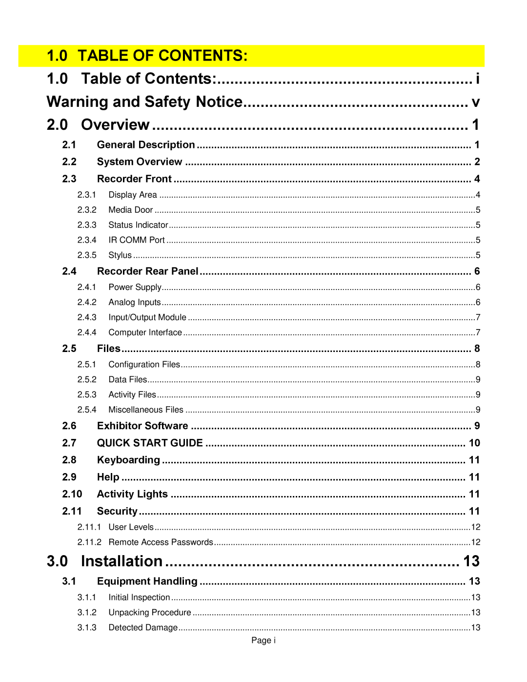 Omega Speaker Systems RD8300 manual Table of Contents 