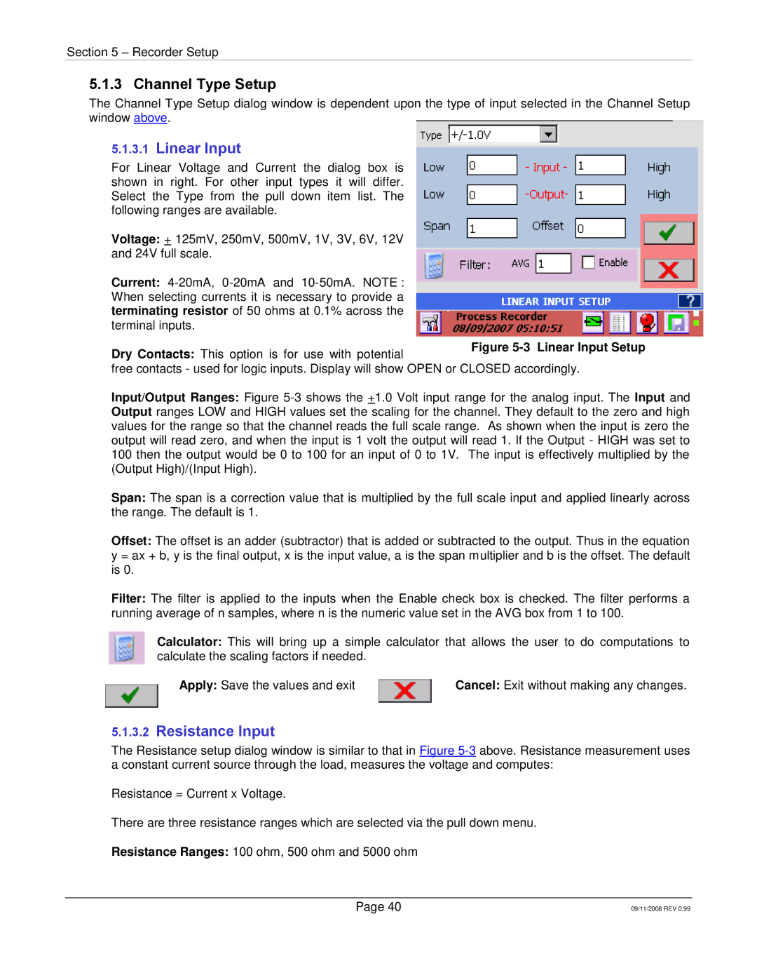 Omega Speaker Systems RD8300 manual Channel Type Setup, Linear Input, Resistance Input 