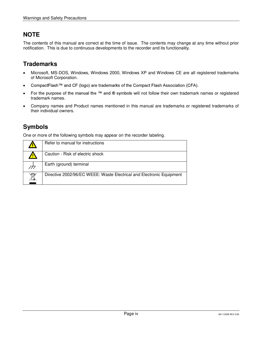 Omega Speaker Systems RD8300 manual Trademarks, Symbols 