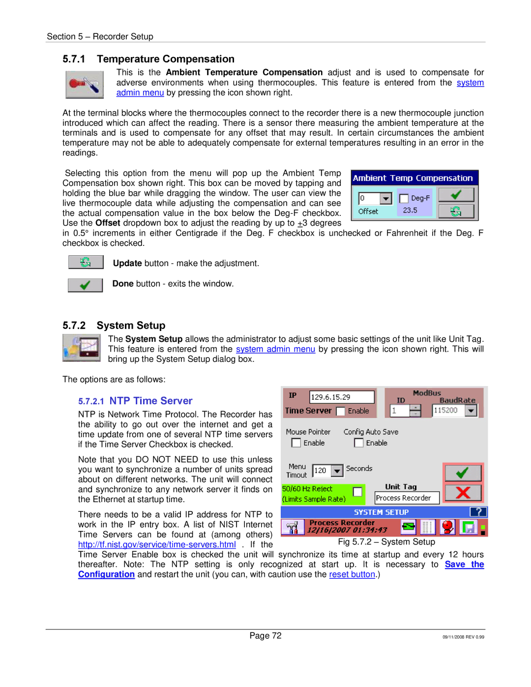 Omega Speaker Systems RD8300 manual Temperature Compensation, System Setup, NTP Time Server 