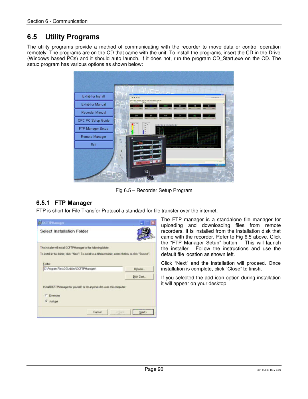 Omega Speaker Systems RD8300 manual Utility Programs, FTP Manager 