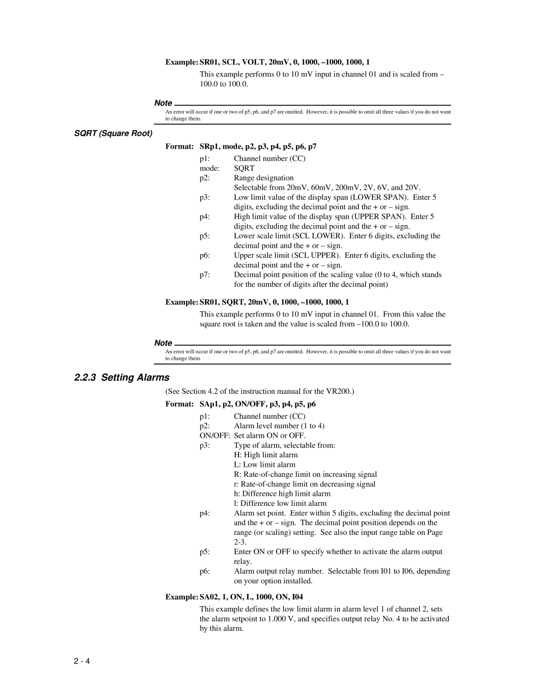 Omega Speaker Systems VR200 instruction manual Setting Alarms 