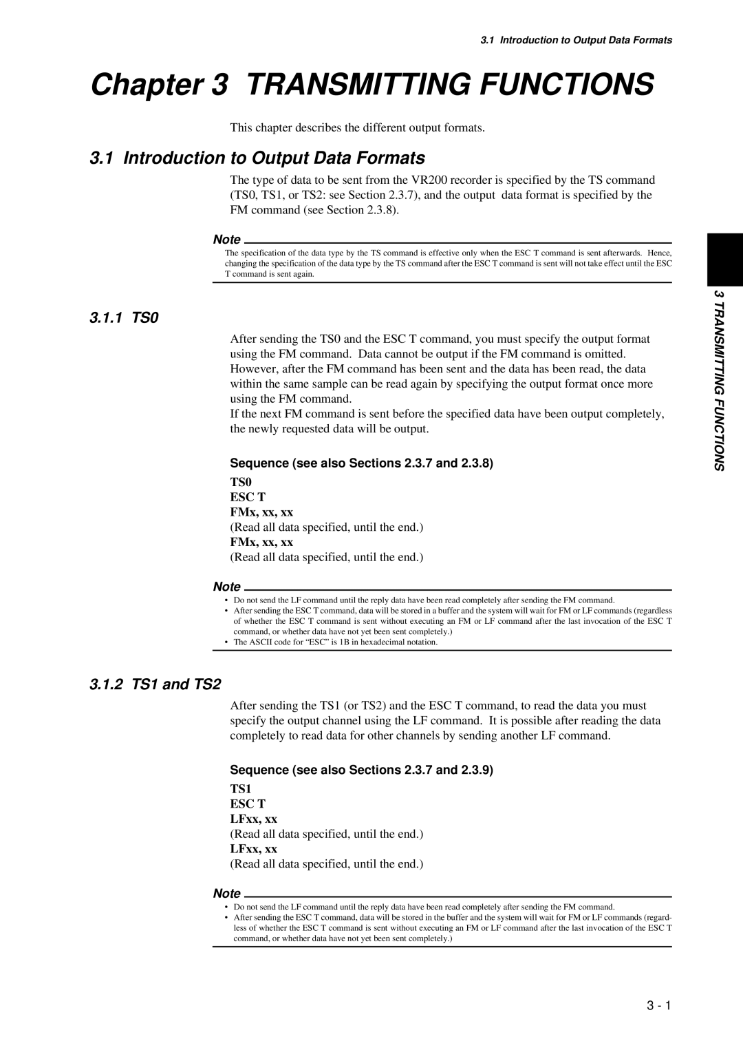 Omega Speaker Systems VR200 instruction manual Introduction to Output Data Formats, Sequence see also Sections 2.3.7 