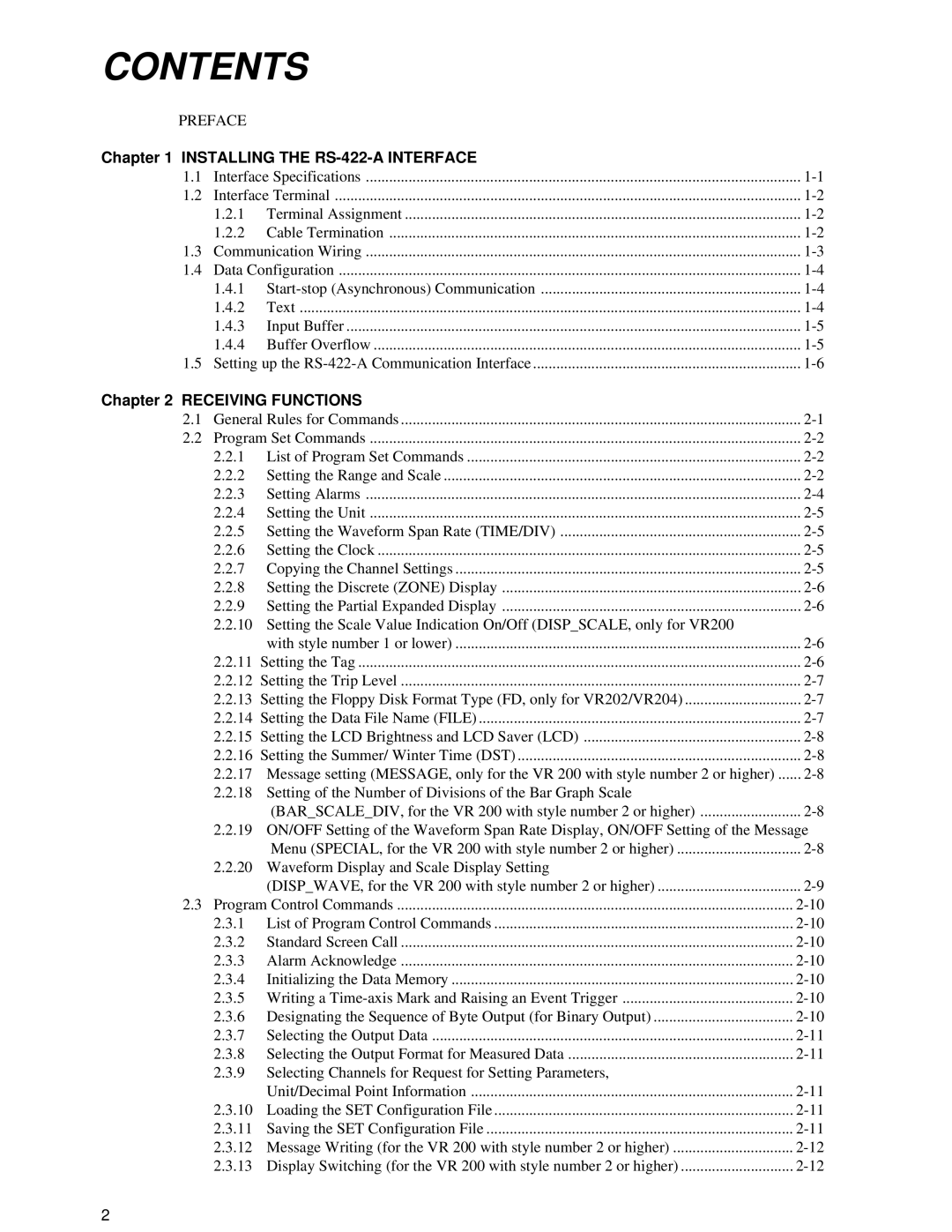 Omega Speaker Systems VR200 instruction manual Contents 