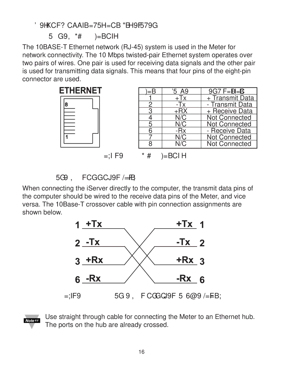 Omega Speaker Systems wi Series manual Network Communication Interfaces 1 10Base-T RJ-45 Pinout, Pin Name Description 