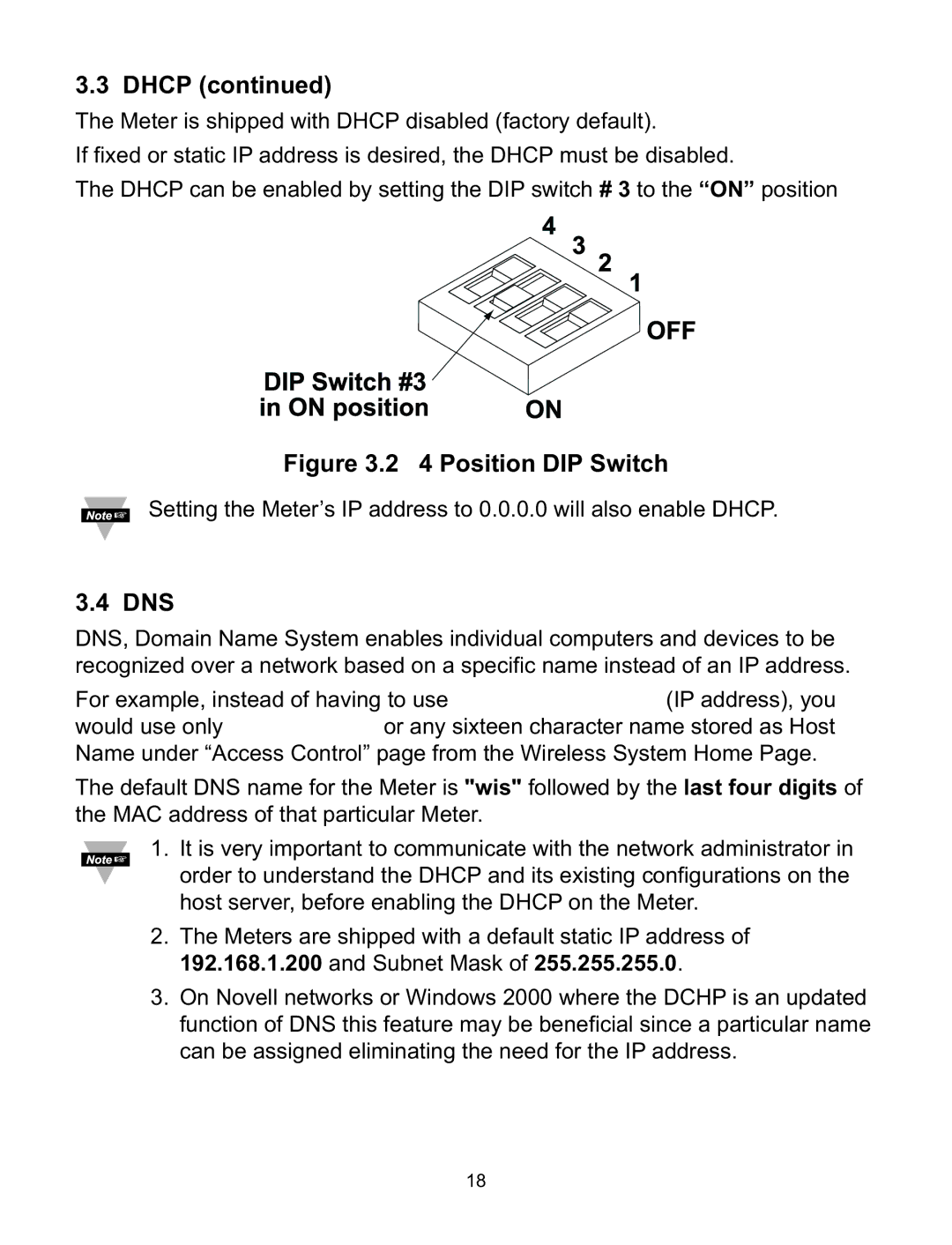 Omega Speaker Systems wi Series manual Position DIP Switch, Dns 