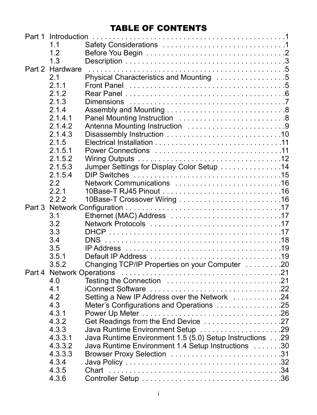 Omega Speaker Systems wi Series manual Table of Contents 