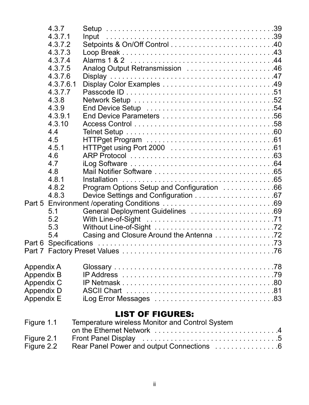 Omega Speaker Systems wi Series manual List of Figures 