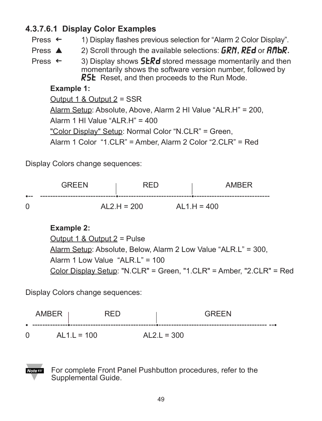 Omega Speaker Systems wi Series manual Display Color Examples 