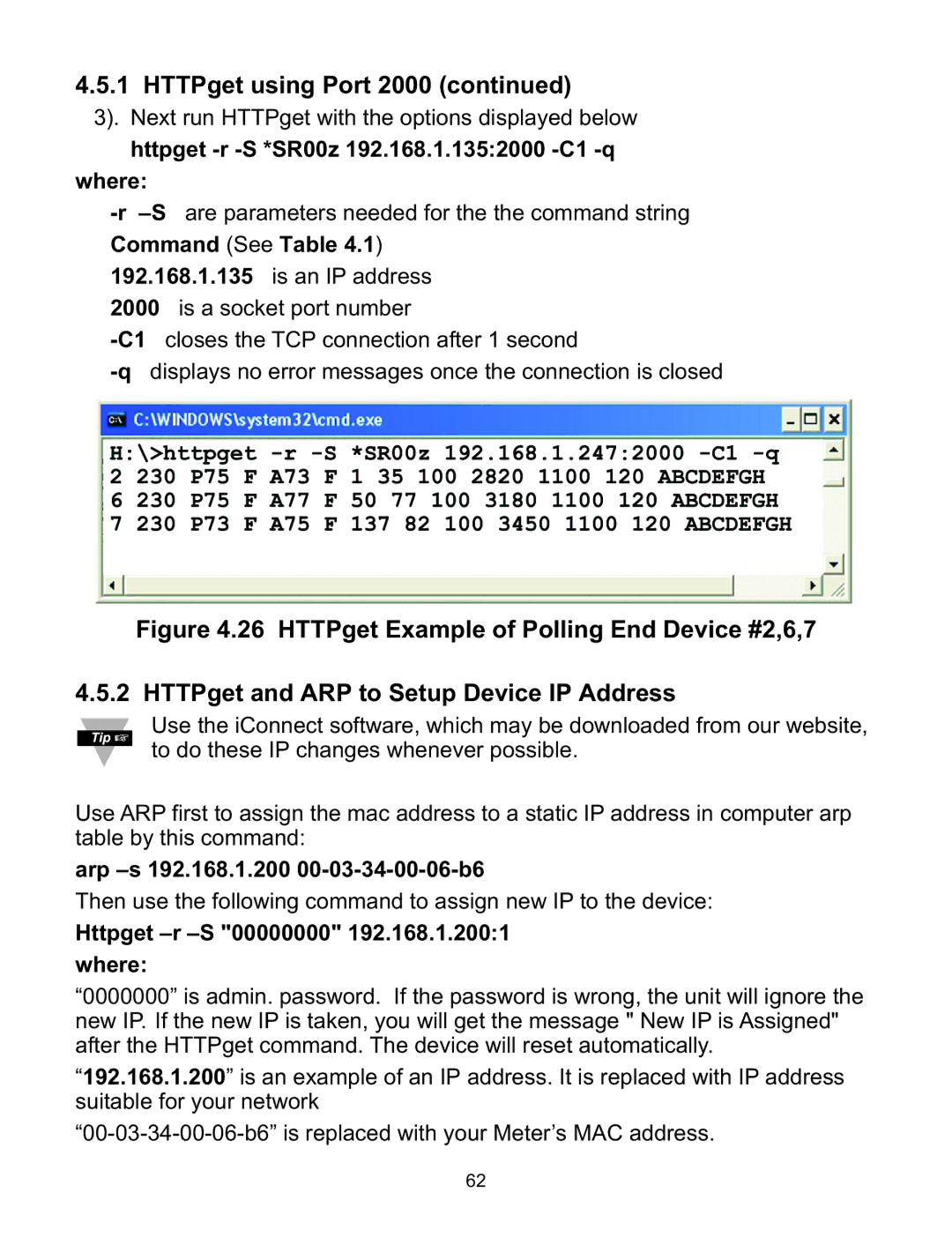 Omega Speaker Systems wi Series Next run HTTPget with the options displayed below, Arp -s 192.168.1.200 00-03-34-00-06-b6 