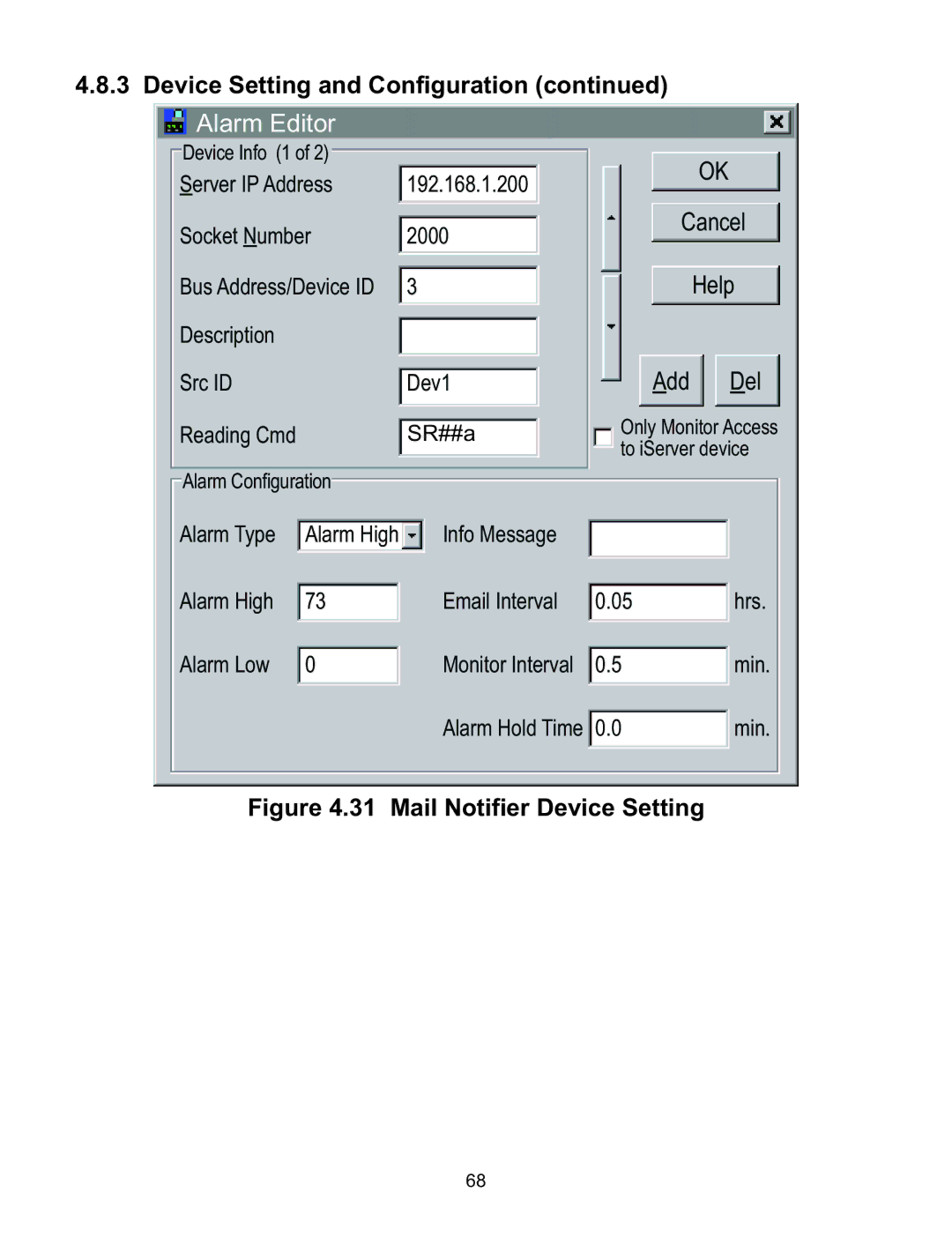 Omega Speaker Systems wi Series manual Alarm Editor 