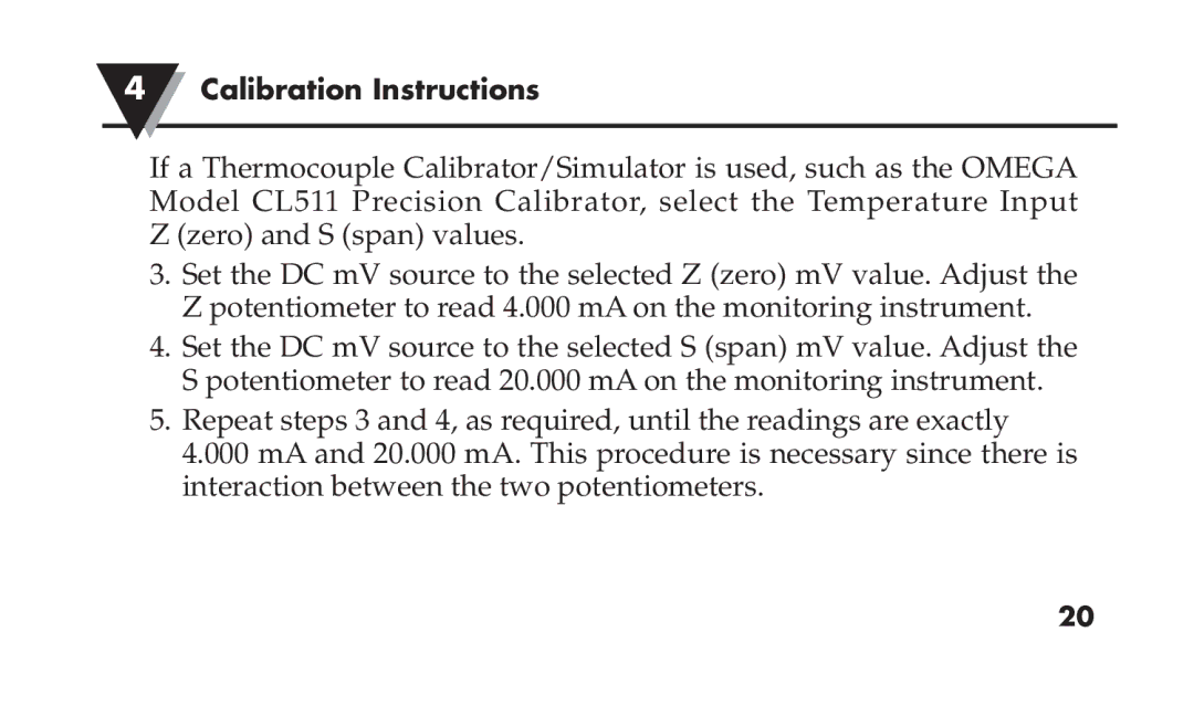 Omega TX91 manual Calibration Instructions 