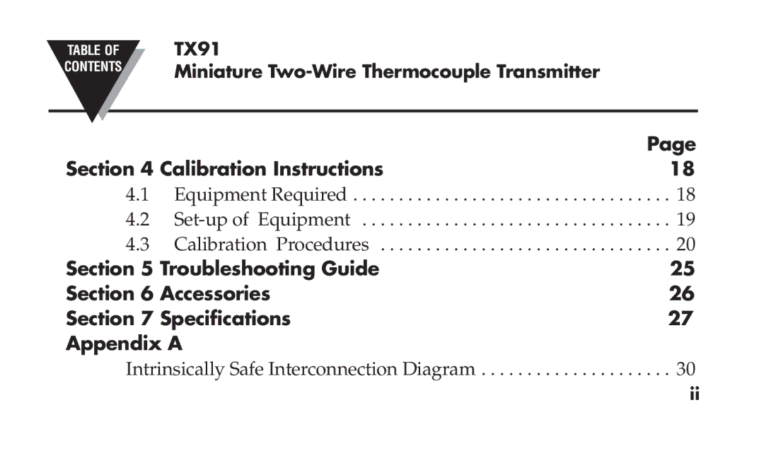 Omega TX91 manual Calibration Instructions 