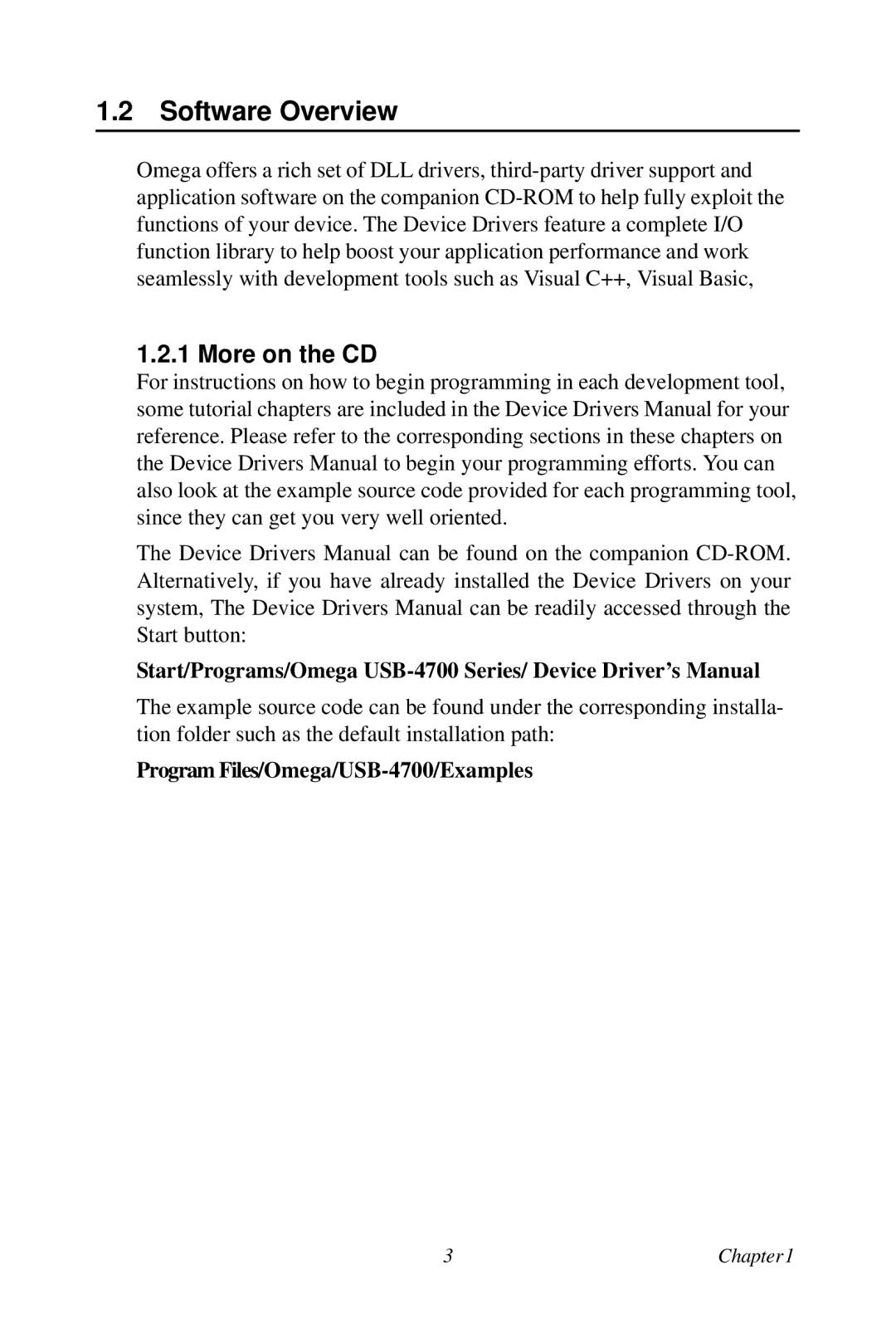 Omega USB-4750 manual Software Overview, More on the CD 