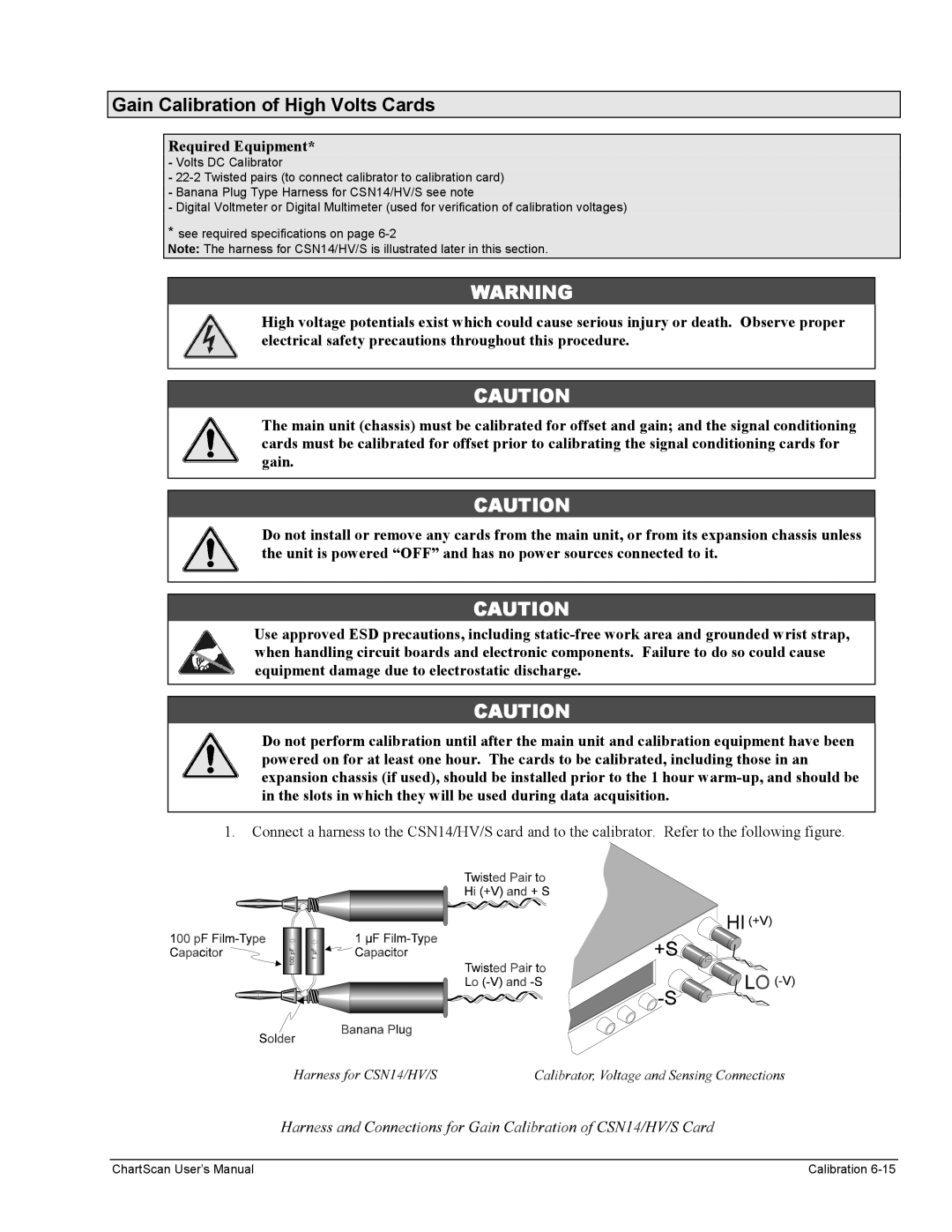 Omega Vehicle Security 1400 manual Gain Calibration of High Volts Cards, Required Equipment 