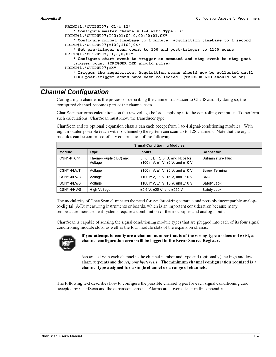 Omega Vehicle Security 1400 manual Channel Configuration, Signal-Conditioning Modules Type Inputs Connector 