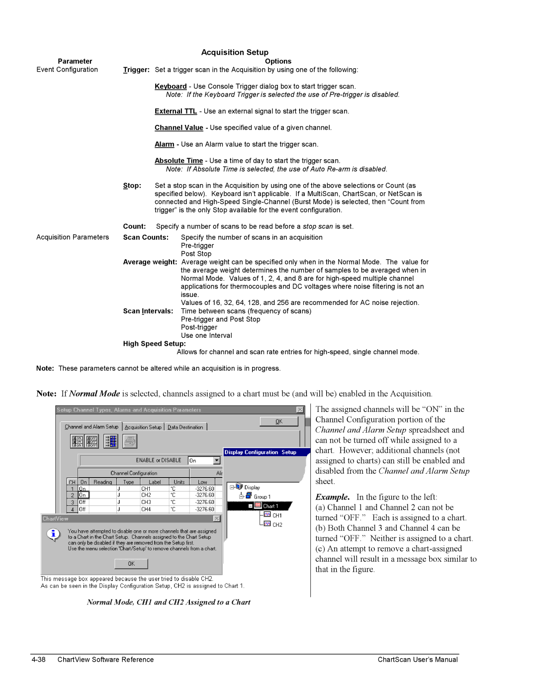 Omega Vehicle Security 1400 manual Normal Mode, CH1 and CH2 Assigned to a Chart 