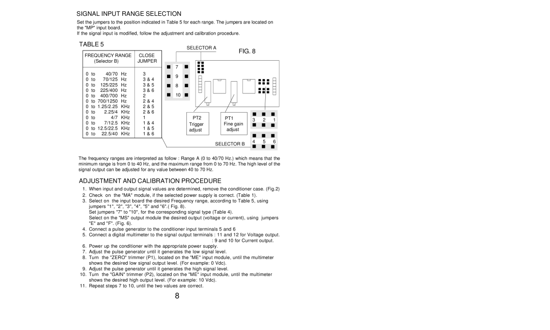 Omega Vehicle Security CCT-05 Series manual Signal Input Range Selection, Adjustment and Calibration Procedure 