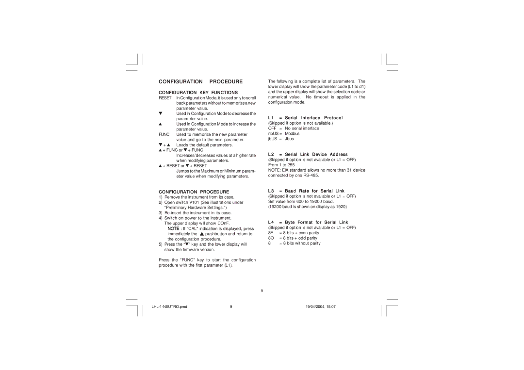 Omega Vehicle Security CN3271 Series manual Configuration KEY Functions, Configuration Procedure, Serial Interface Protocol 