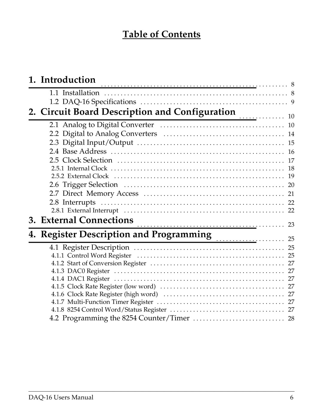 Omega Vehicle Security DAQ-16 user manual Table of Contents 