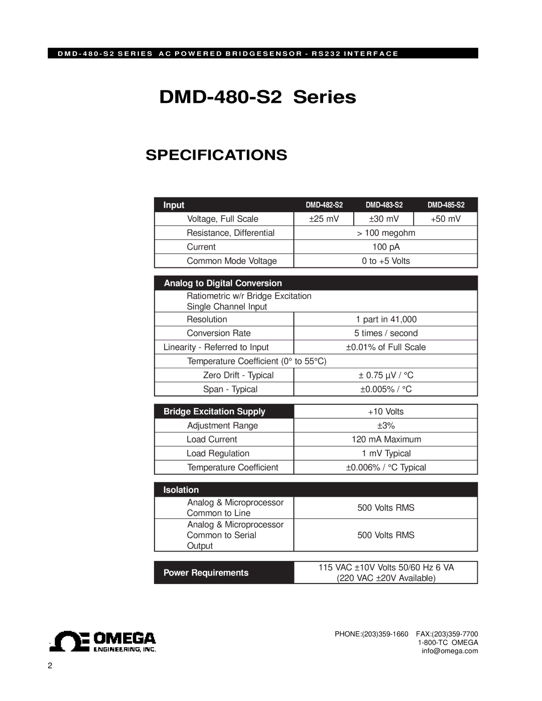 Omega Vehicle Security user manual DMD-480-S2 Series, Specifications 