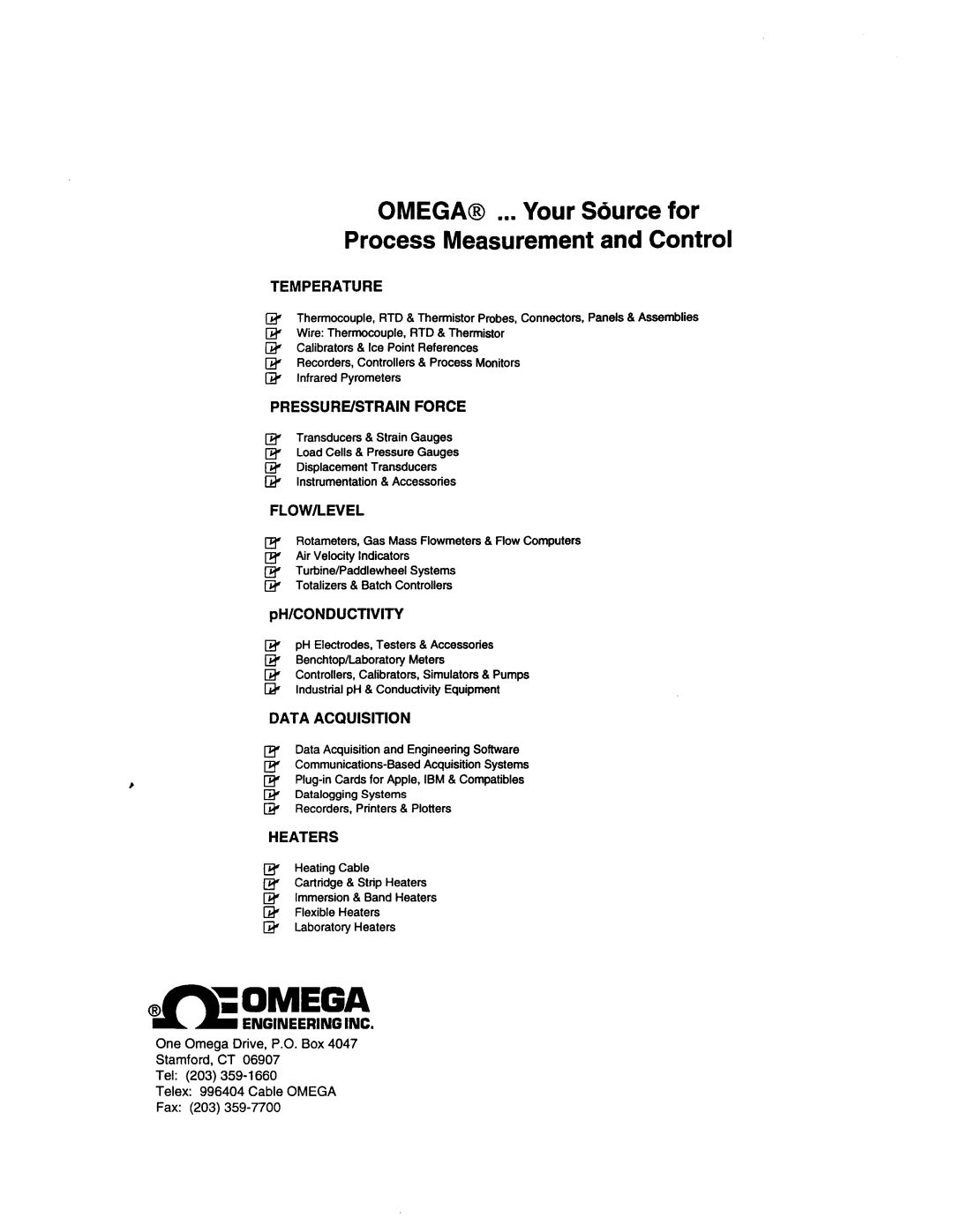 Omega Vehicle Security DPC10-CS specifications Temperature, Ph/Conductivity 