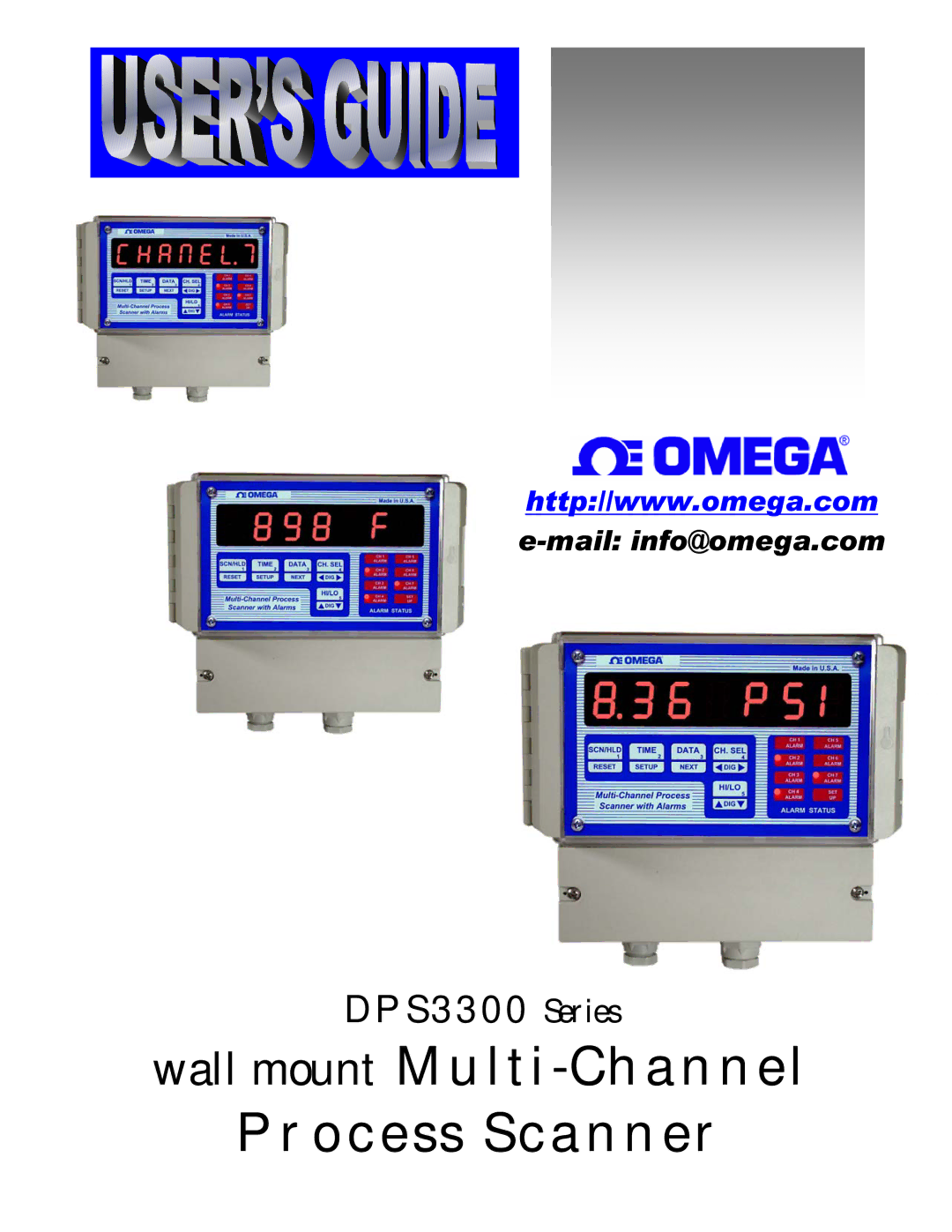 Omega Vehicle Security DPS3300 manual Wall mount Multi-Channel Process Scanner 