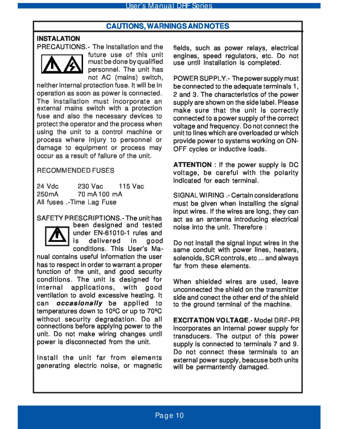 Omega Vehicle Security DRF-POT, DRF-RES Series manual Cautions, Warnings And Notes, Instalation, Page 