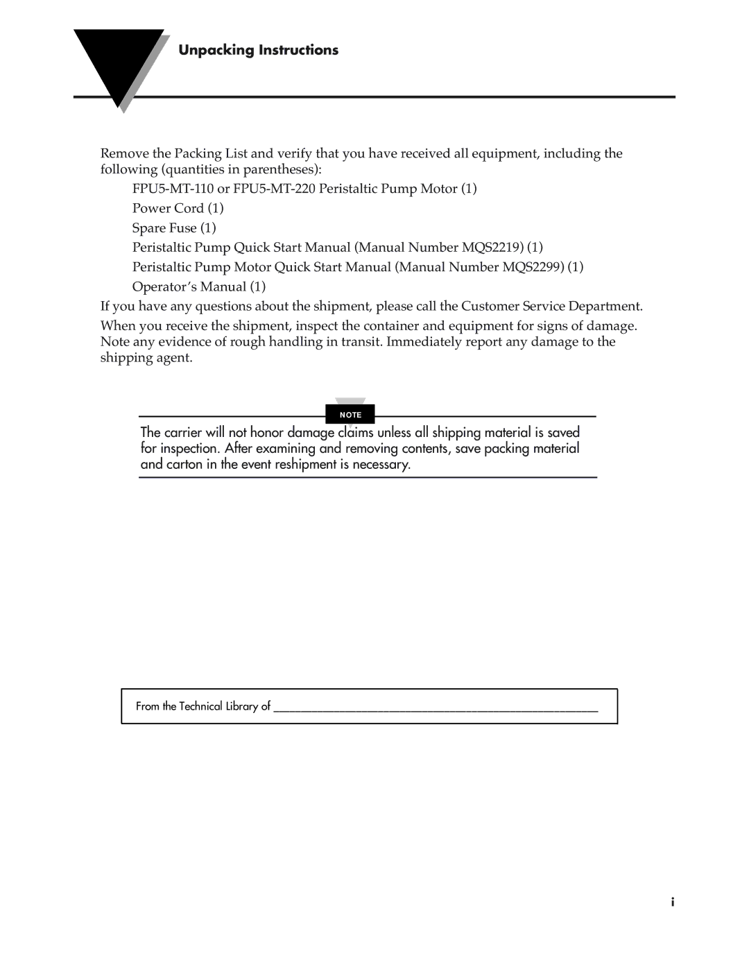 Omega Vehicle Security FPU5-MT-110, FPU5-MT-220 manual Unpacking Instructions 