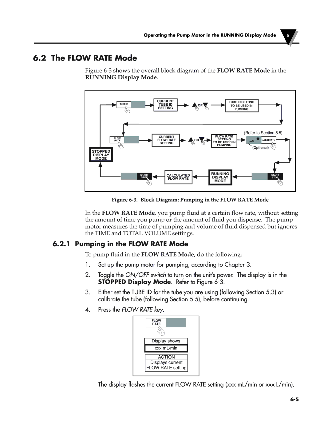 Omega Vehicle Security FPU5-MT-220, FPU5-MT-110 manual Pumping in the Flow Rate Mode 