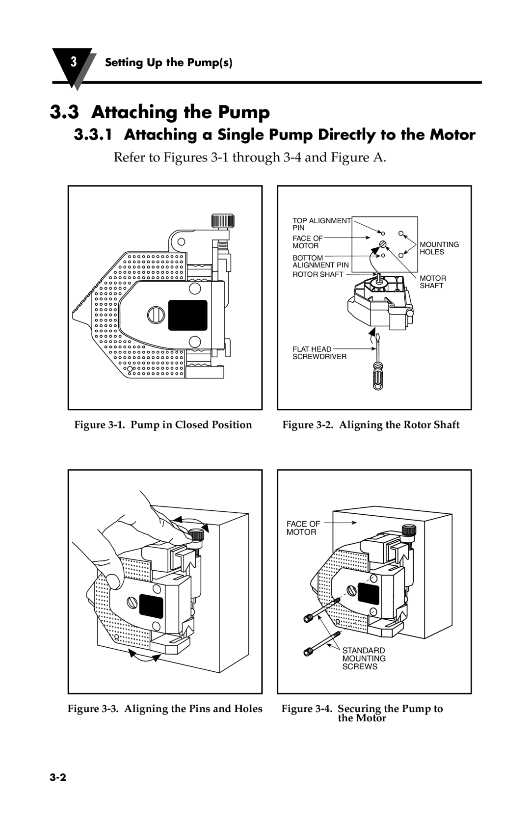 Omega Vehicle Security FPU500 manual Attaching the Pump, Attaching a Single Pump Directly to the Motor 