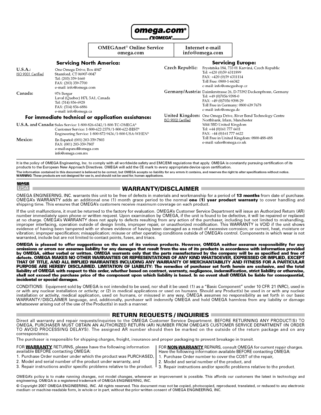 Omega Vehicle Security FSW-410 Series installation instructions 