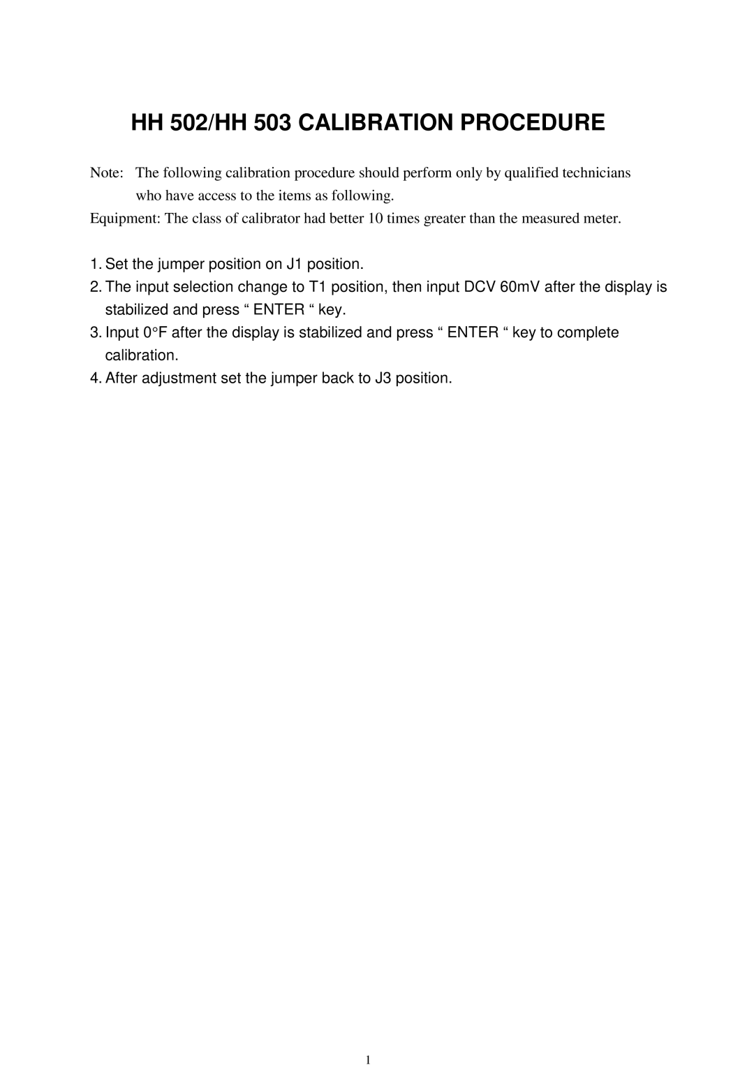 Omega Vehicle Security HH502 manual HH 502/HH 503 Calibration Procedure 