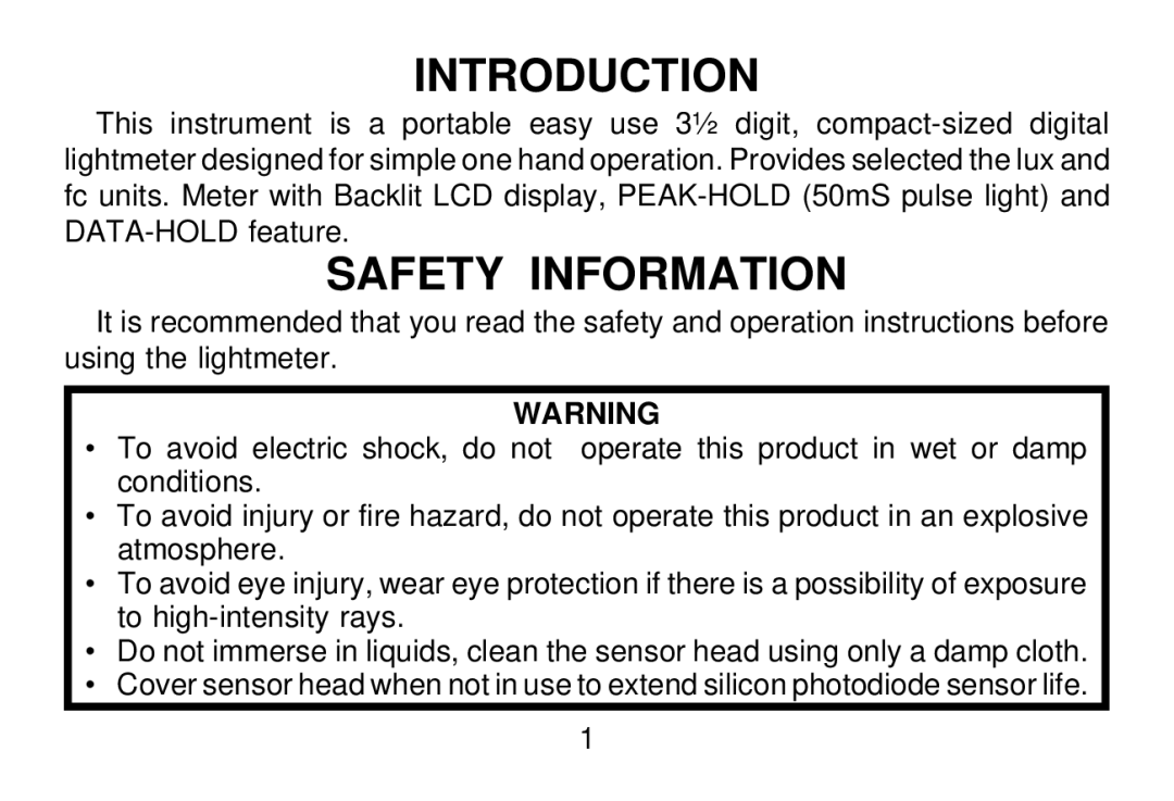 Omega Vehicle Security HHLM-2 manual Introduction, Safety Information 