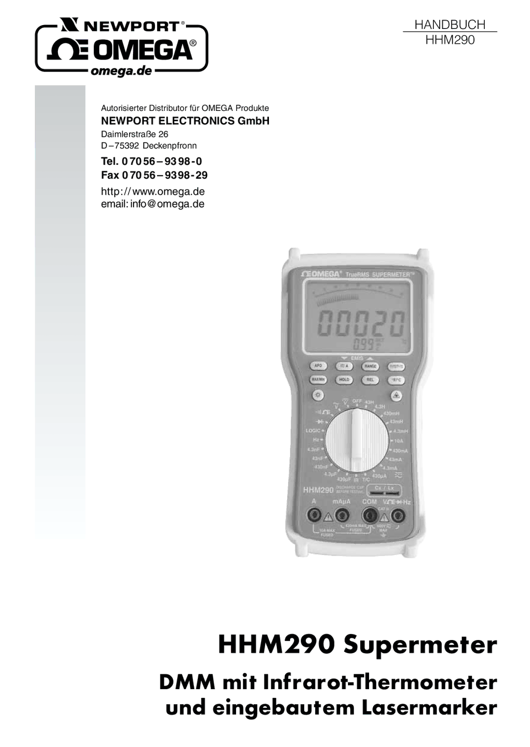 Omega Vehicle Security HHM290 manual Handbuch 