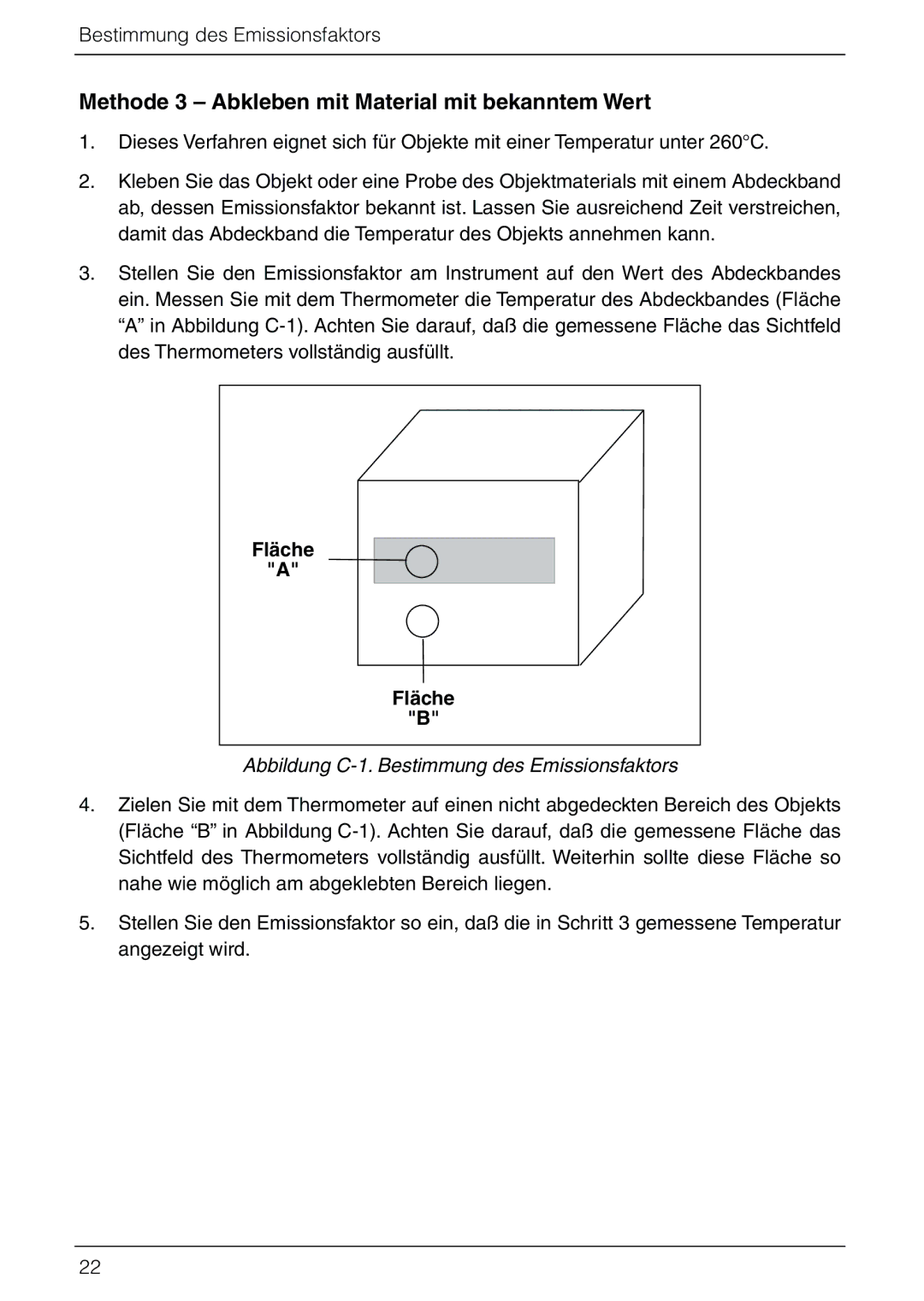 Omega Vehicle Security HHM290 manual Methode 3 Abkleben mit Material mit bekanntem Wert, Fläche 