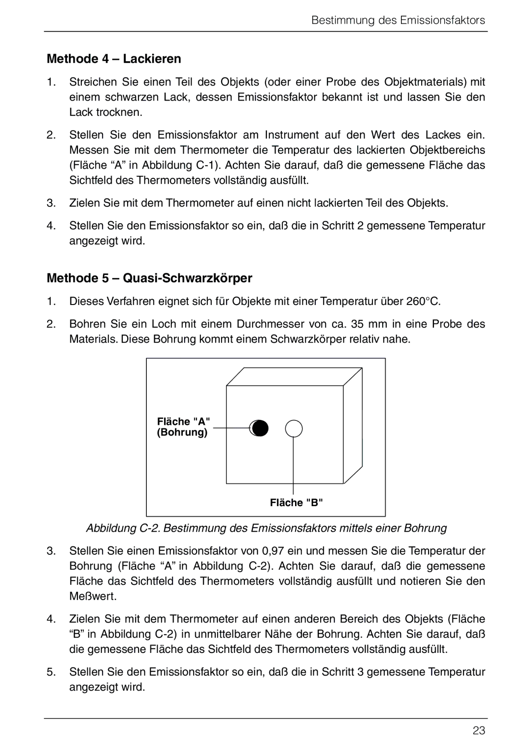 Omega Vehicle Security HHM290 manual Methode 4 Lackieren, Methode 5 Quasi-Schwarzkörper 