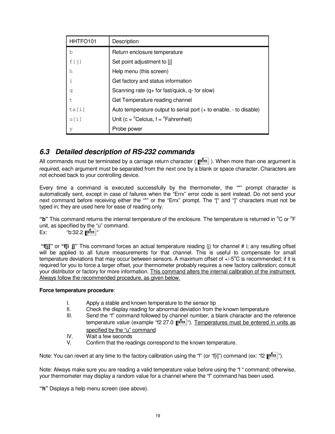 Omega Vehicle Security manual Detailed description of RS-232 commands, HHTFO101 