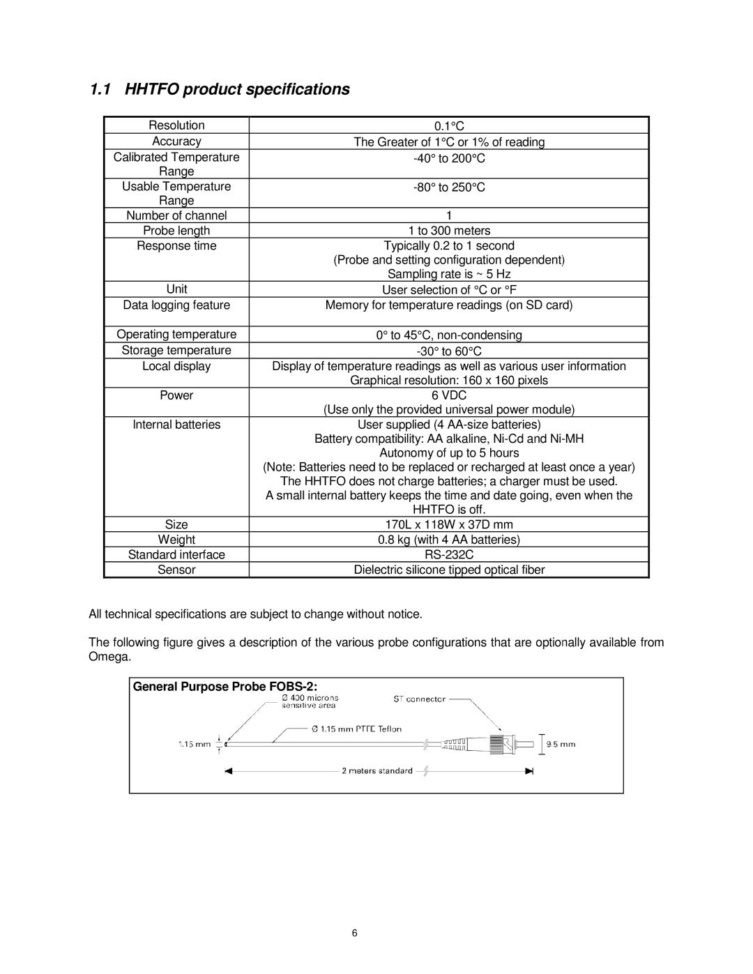 Omega Vehicle Security HHTFO manual Hhtfo product specifications, Vdc 