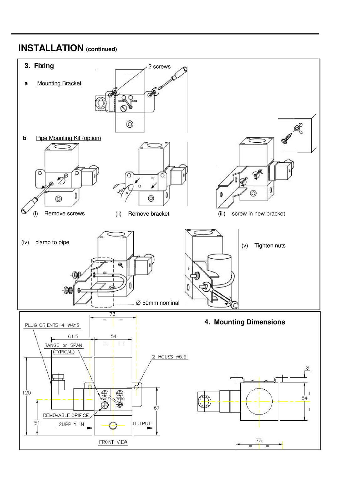 Omega Vehicle Security IP210 manual Fixing, Mounting Dimensions 